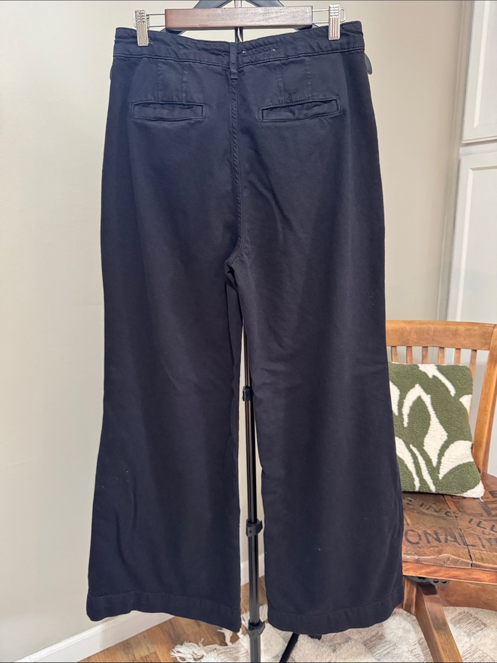 Pilcro 29 Black Wide Leg Cropped Pants Utility Chino Trousers - Picture 6 of 7